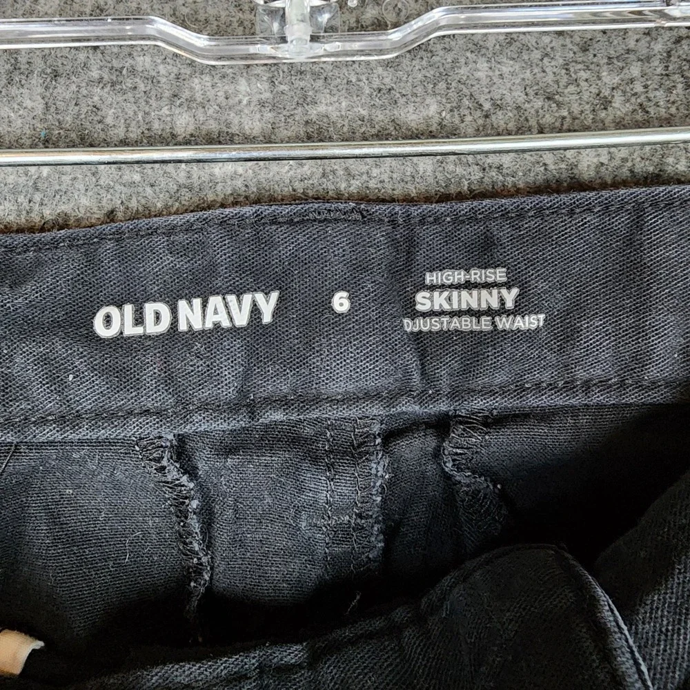 Old Navy Pants Womens 6 High Rise Skinny Black Adjustable Waist EUC